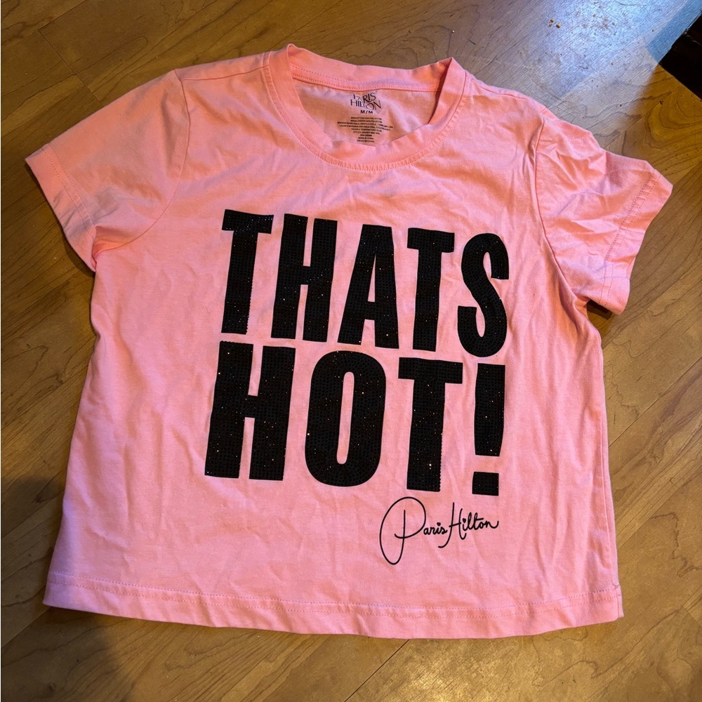 Paris Hilton Graphic Rhinestone Crop top